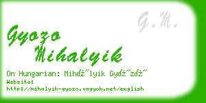 gyozo mihalyik business card